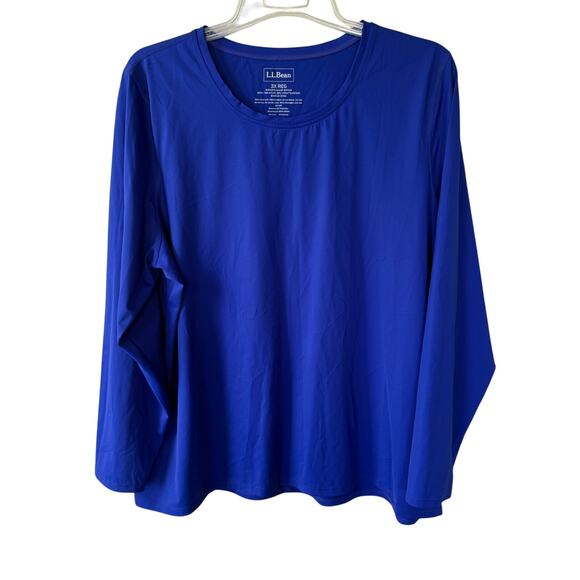 L.L. Bean Jersey Stretch Blue pullover shirt long sleeved size 3X - Picture 1 of 7